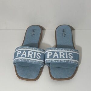 Nicole Miller Blue Slide Sandals
